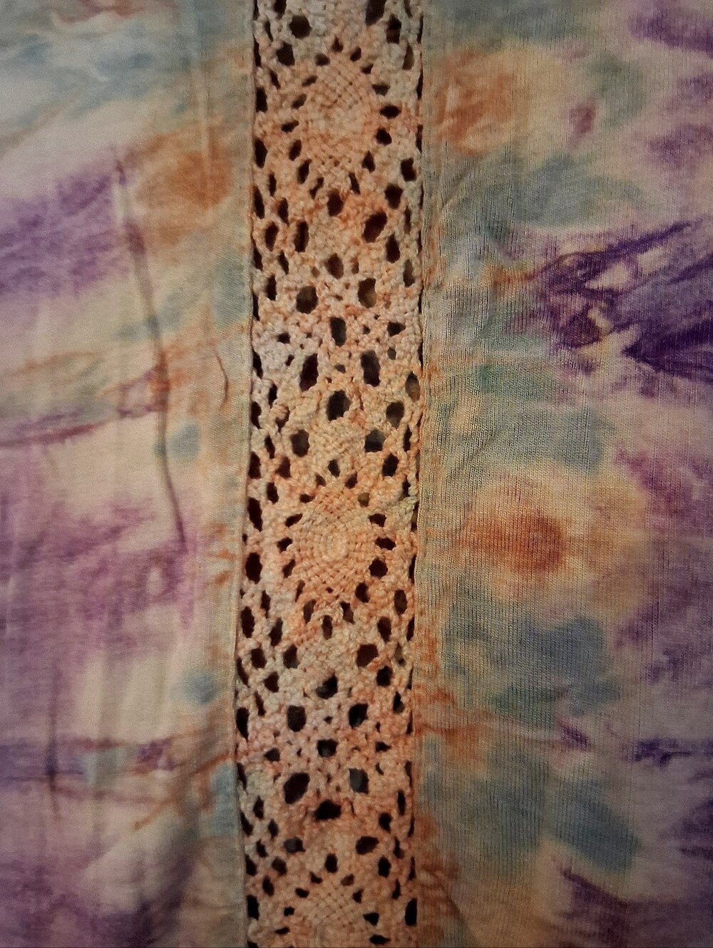 JadedGypsy Tie-Dye Lace Yoke Tank Top in Purple & Blue Sz S - Picture 6 of 7